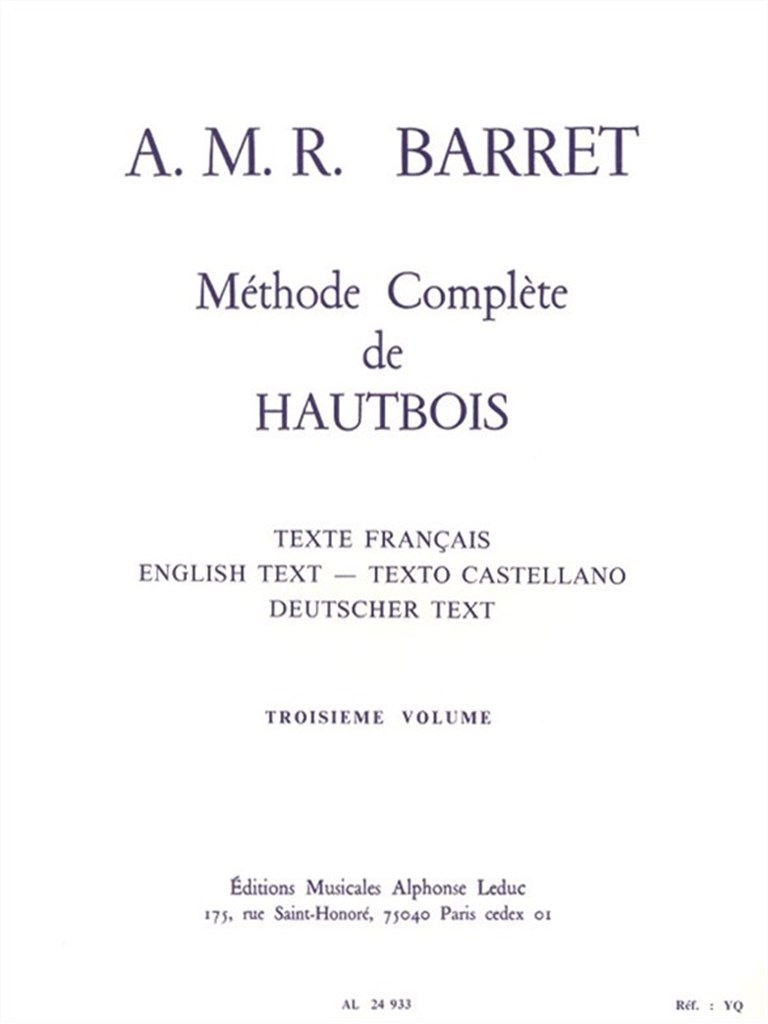 Méthode Complète de Hautbois (Volume 3)
