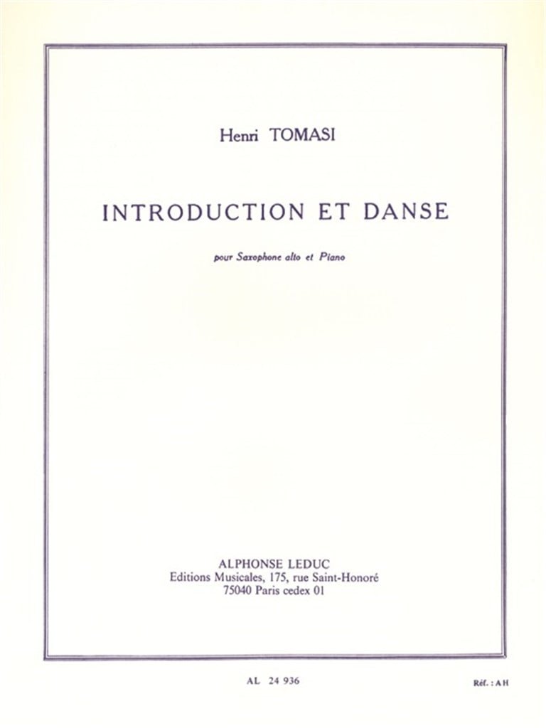 Introduction Et Danse For Alto Saxophone And Piano