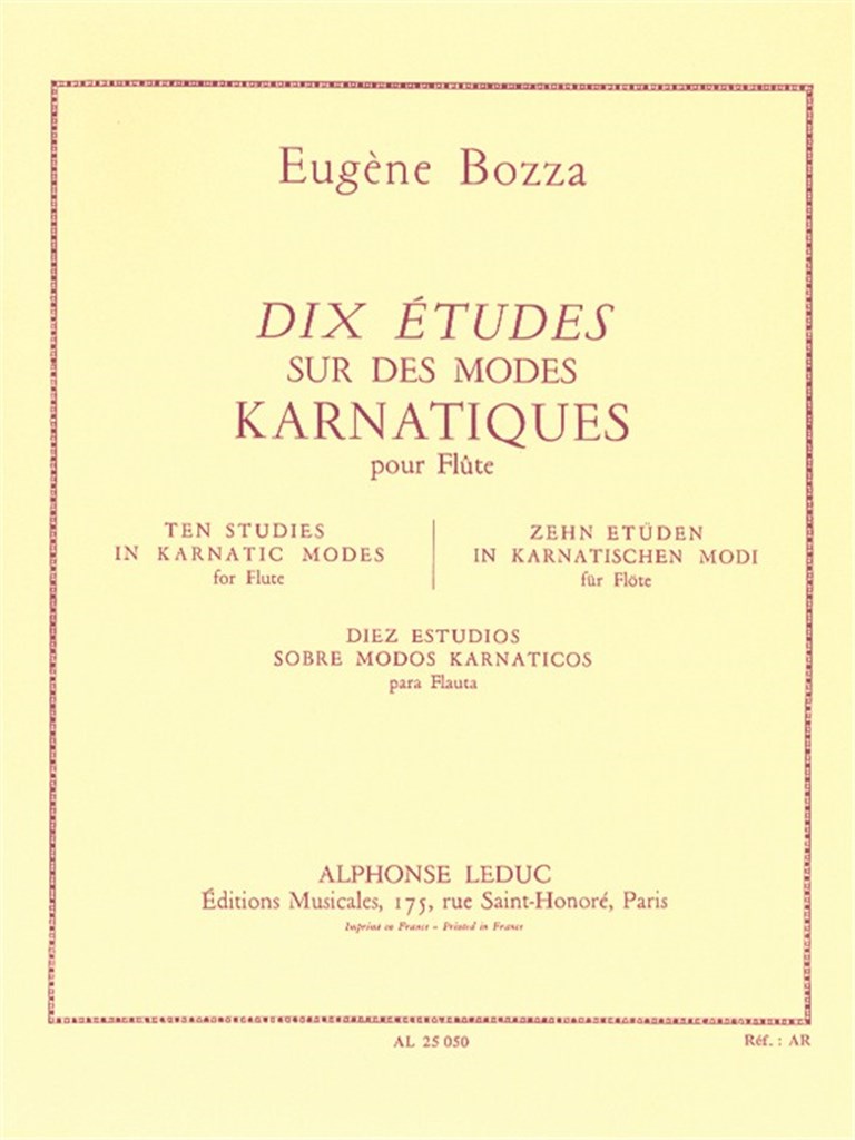 Eugene Bozza: 10 Etudes sur des Môdes karnatiques