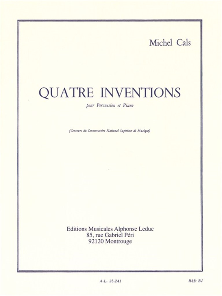 Four Inventions for Percussion and Piano