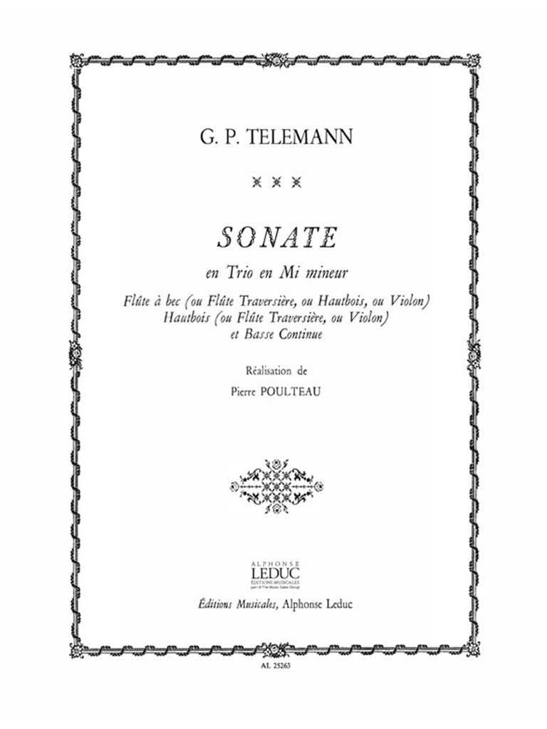 Georg Philipp Telemann: Sonata en Trio in E minor