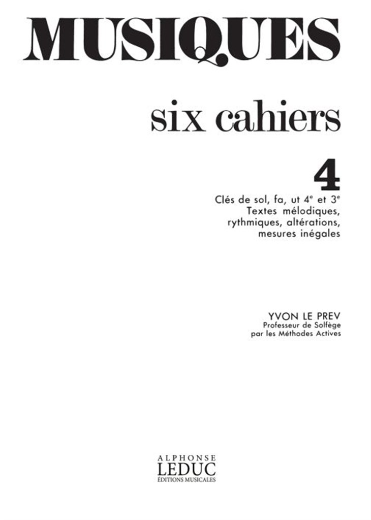 Musiques Volume 4 Cles De Sol Fa Ut 4eme Ut 3eme