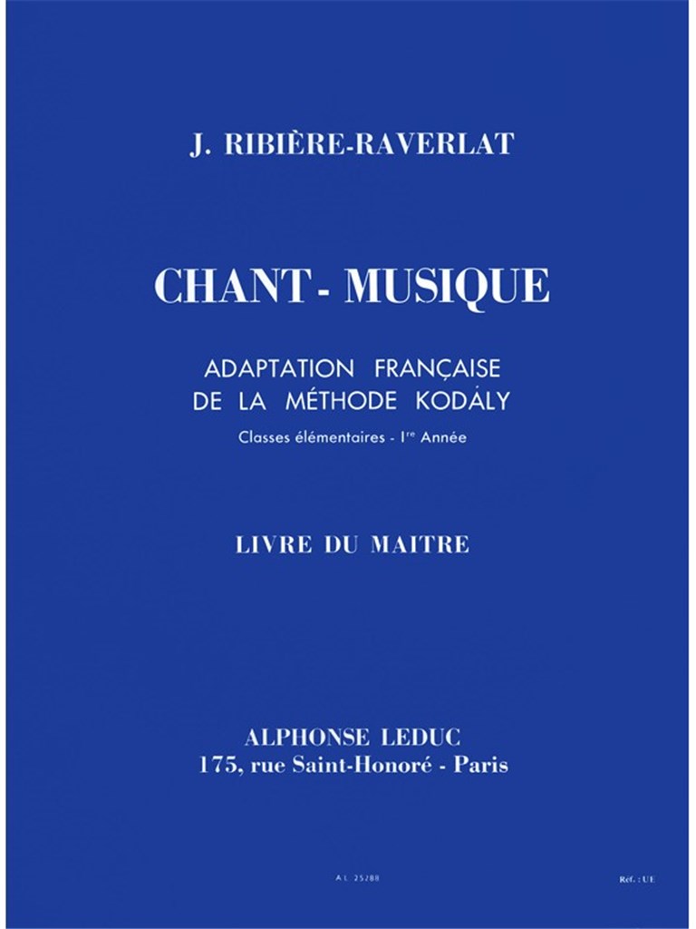 Chant-Musique Elem. 1 Annee Livre Du Maitre Vol. 1