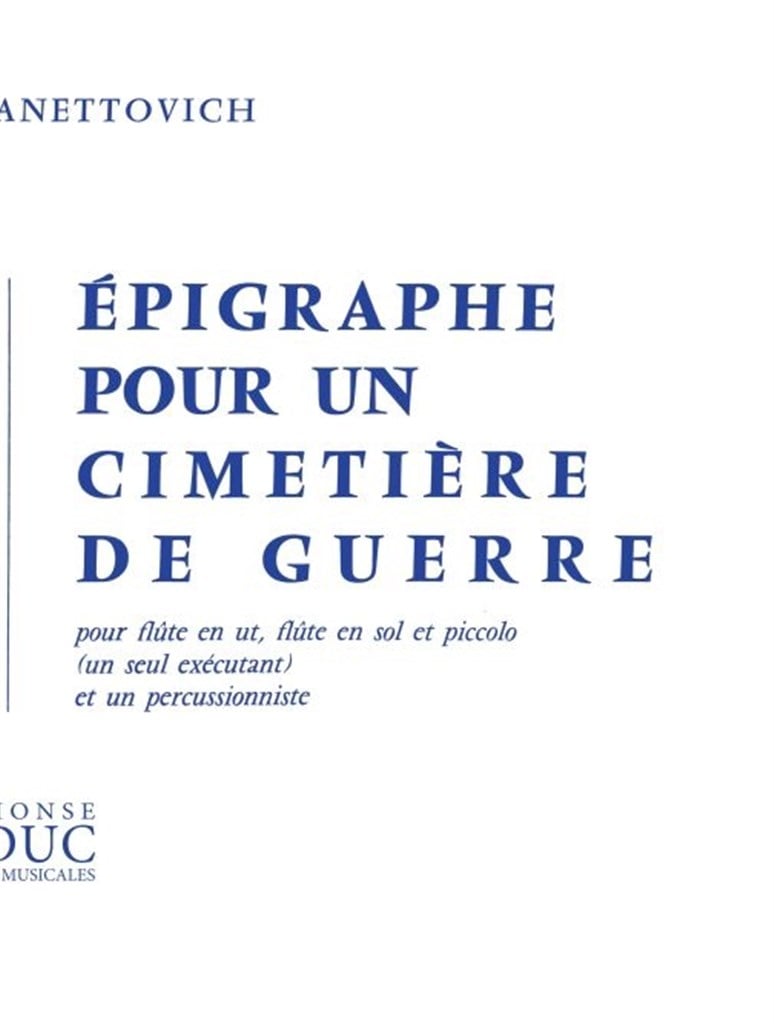 Epigraphe pour une Cimetiere de Guerre