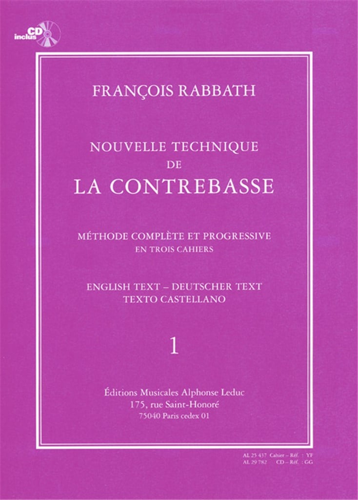 Nouvelle Technique de la Contrebasse, Cahier 1