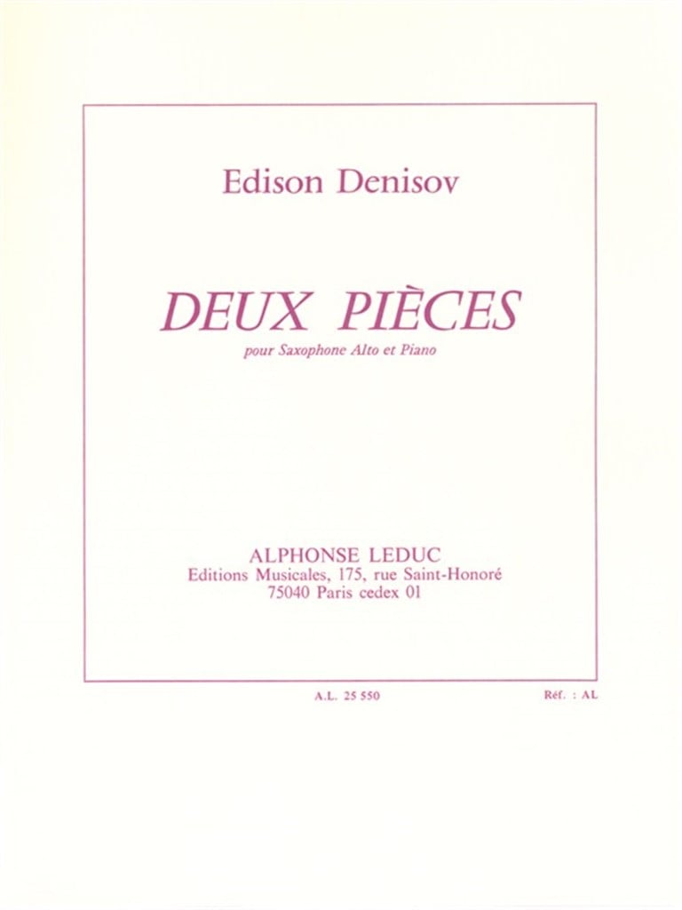 Two Pieces, for Alto Saxophone and Piano