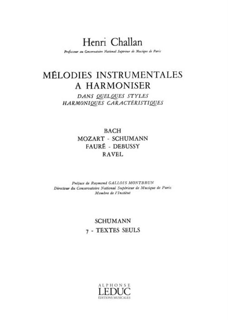Melodies Instrumentales A Harmoniser Volume 7