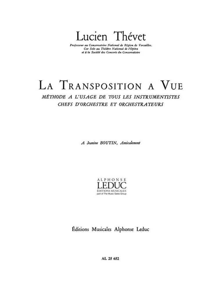 Lucien Thevet: Transposition a Vue