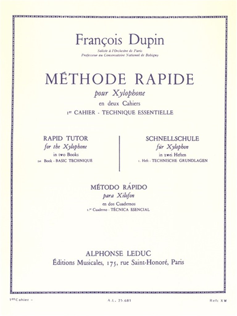 François Dupin: Rapid Tutor for the Xylophone