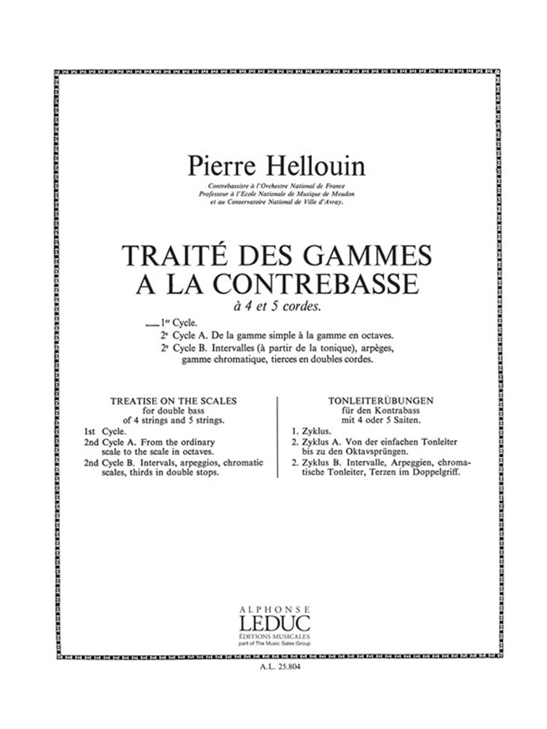 Traite des Gammes a la Contrebasse, Cycle 1