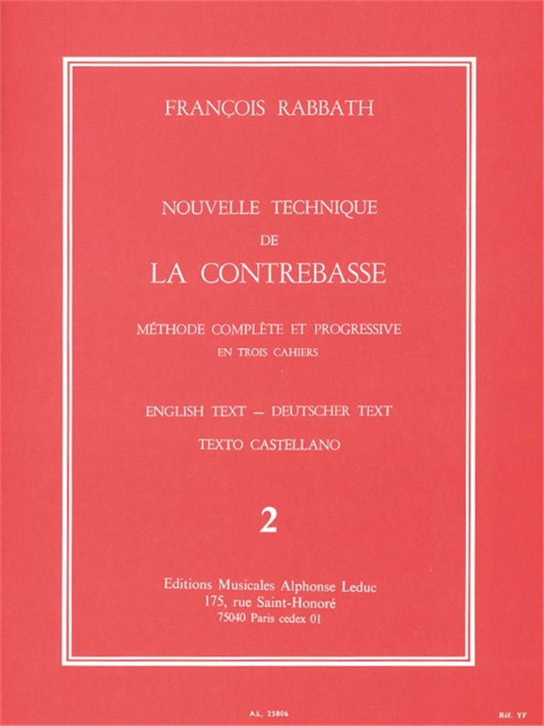 Nouvelle Technique de la Contrebasse, Cahier 2