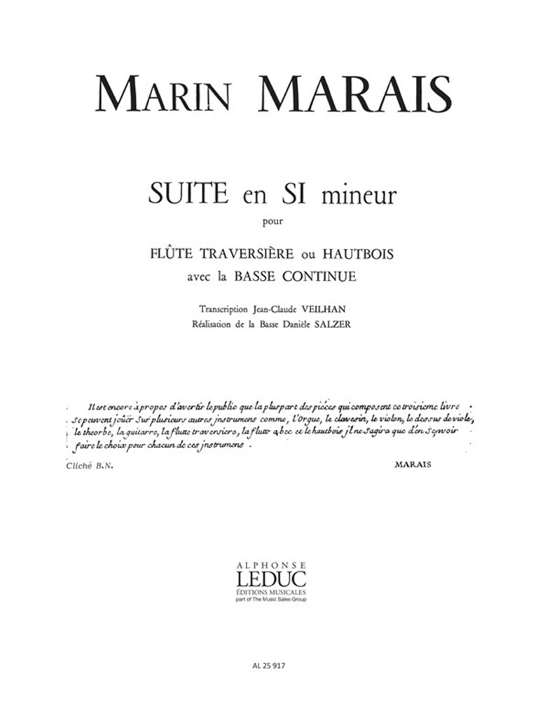 Marin Marais: Suite in B minor