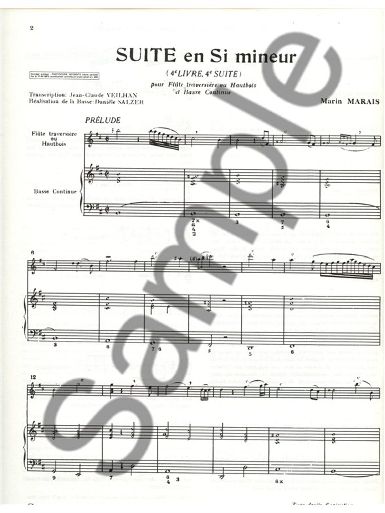 Marin Marais: Suite in B minor