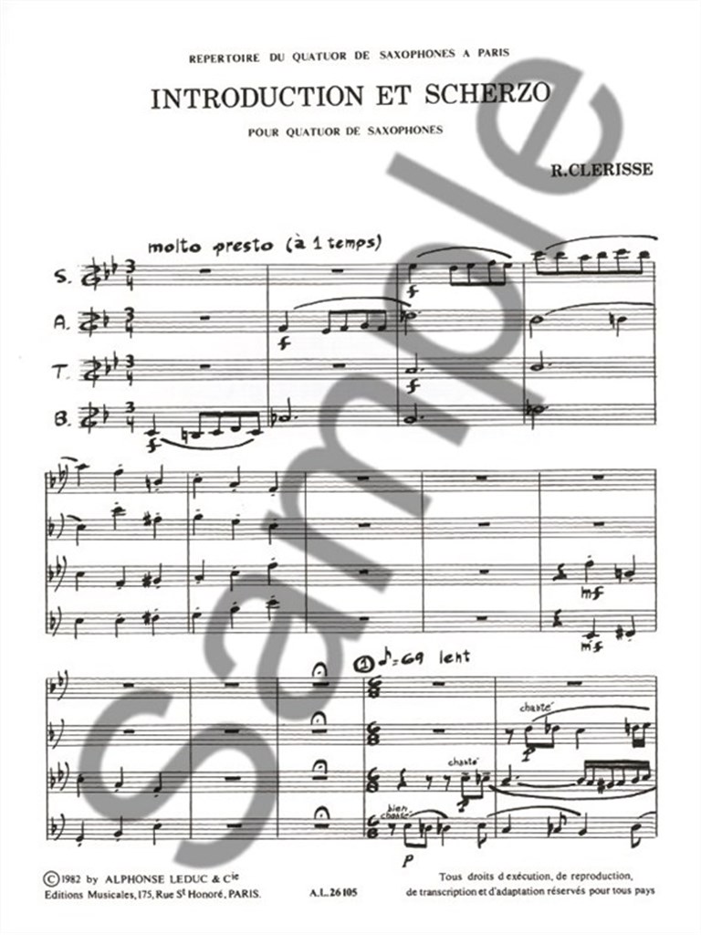 Robert Clerisse: Introduction et Scherzo