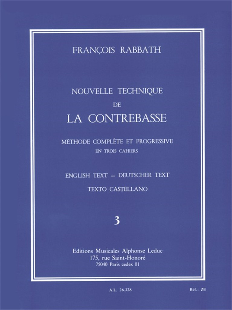 Nouvelle Technique de la Contrebasse, Cahier 3