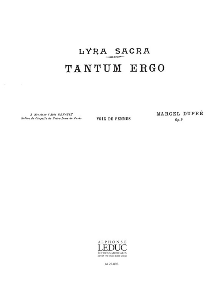 Tantum Ergo (Soprano And Alto Voices)