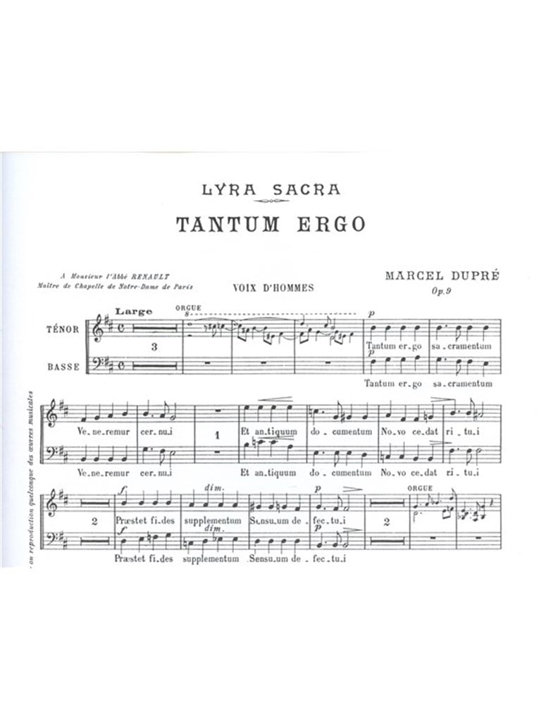 Marcel Dupre: 4 Motets Op.9, No.3: Tantum ergo