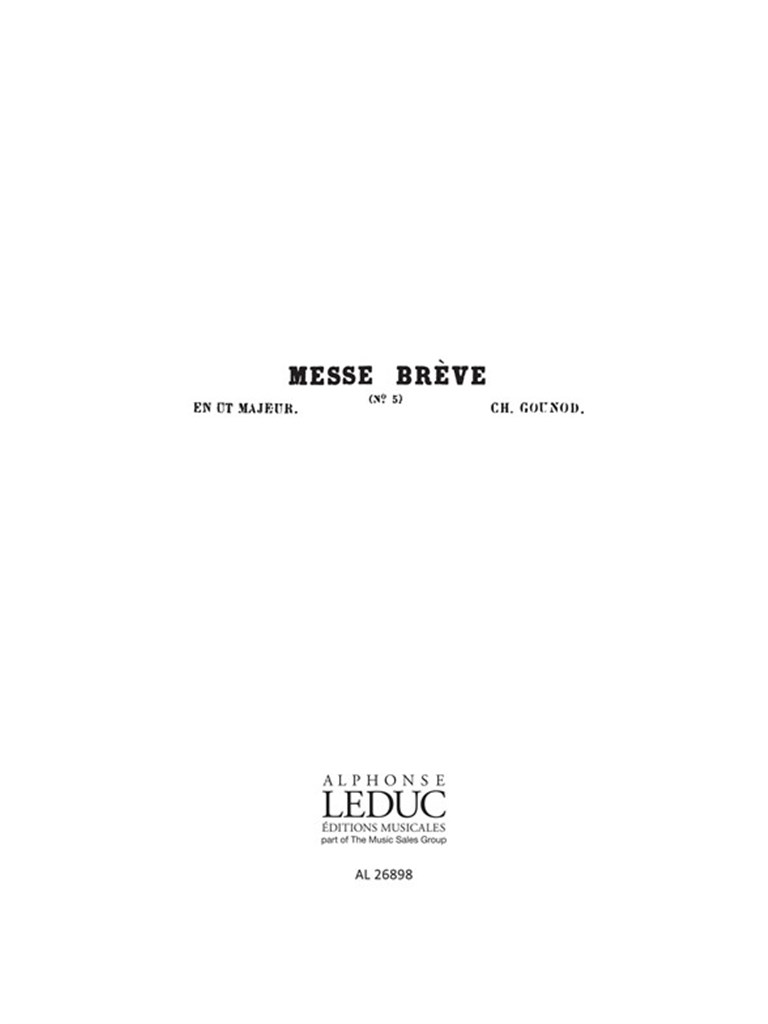 Messe Breve No 5 In C Major Tenor Solo Choral