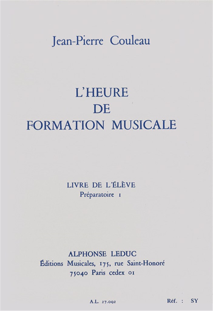L'heure de formation musicale - Prép.1 - Elève