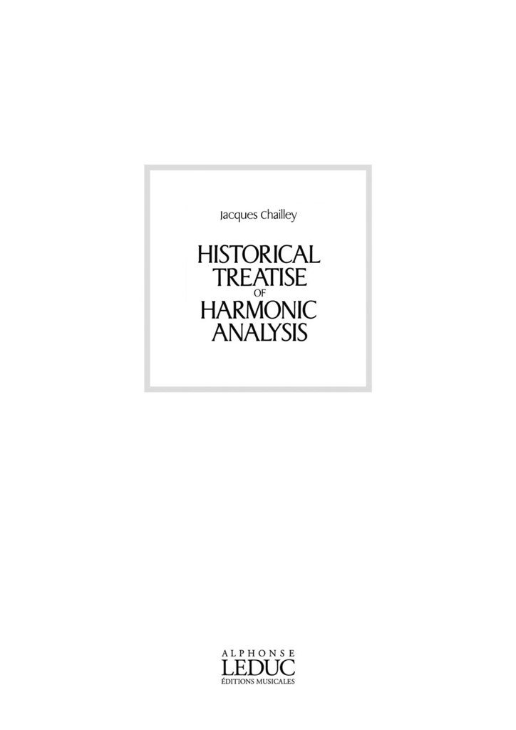 Historic Treatise Of Harmonic Analysis