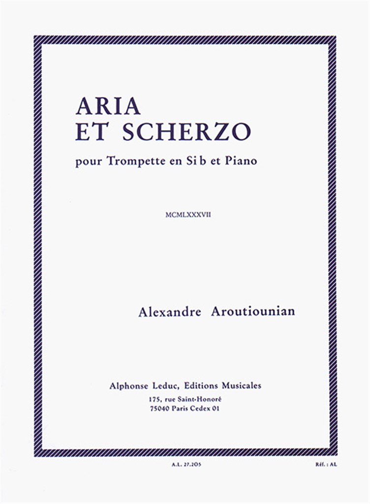Aria et Scherzo pour trompette en Bb et piano