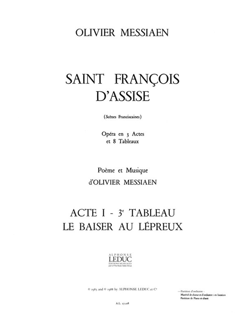 St. Francis of Assisi (Act 1, Scene 3)
