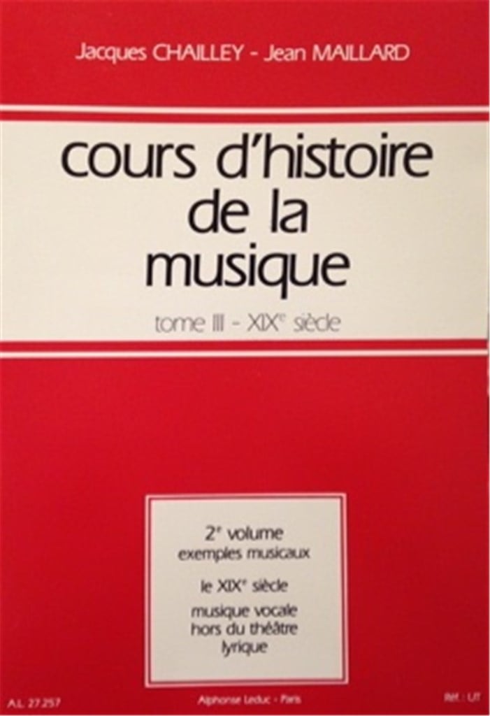 Cours D'Histoire de La Musiquetome 3 Vol. 2