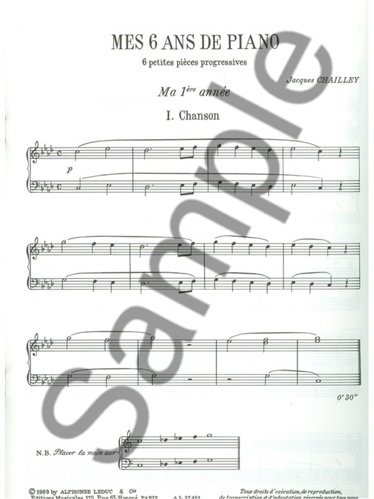Mes 6 Ans De Piano -6 Petites