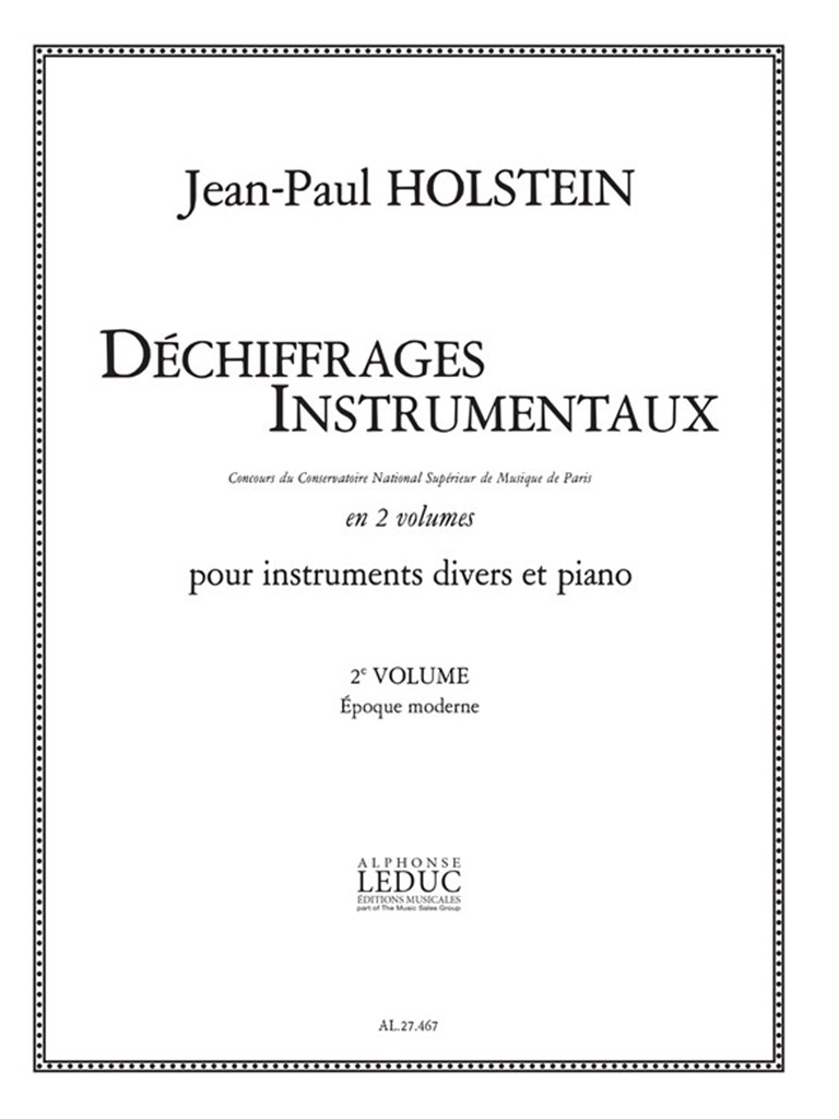 Dechiffrages Instrumentaux Volume 2 Epoque Moderne
