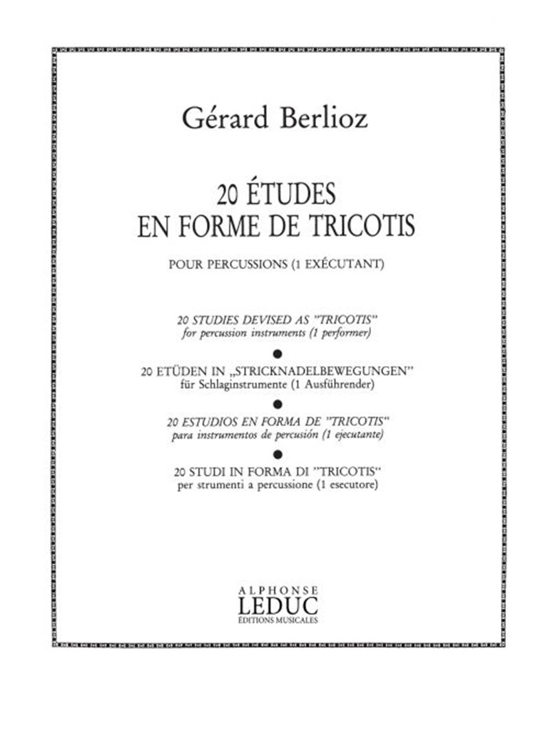 20 Etudes En Forme De Tricotis