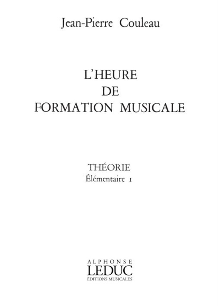 Heure de Formation Musicale Elementaire 1 Theorie