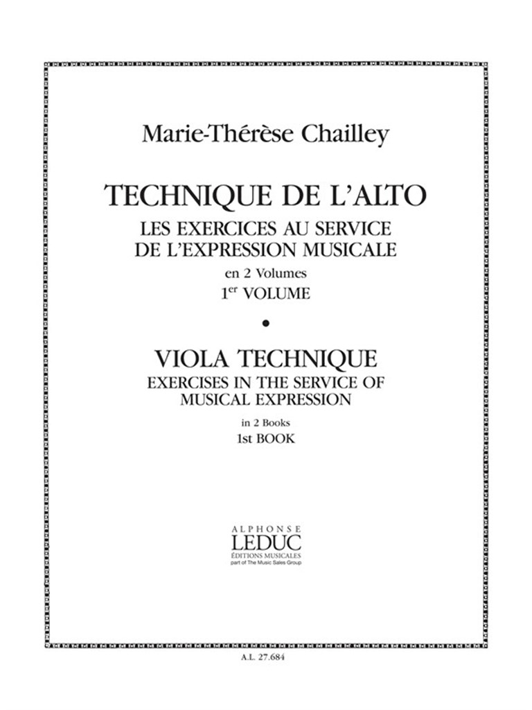 Marie-Therese Chailley: Technique de lAlto Vol.1