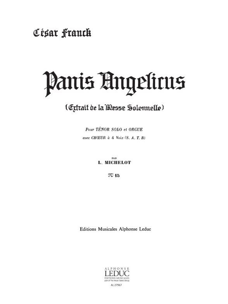 Panis Angelicus (Vocal Score)