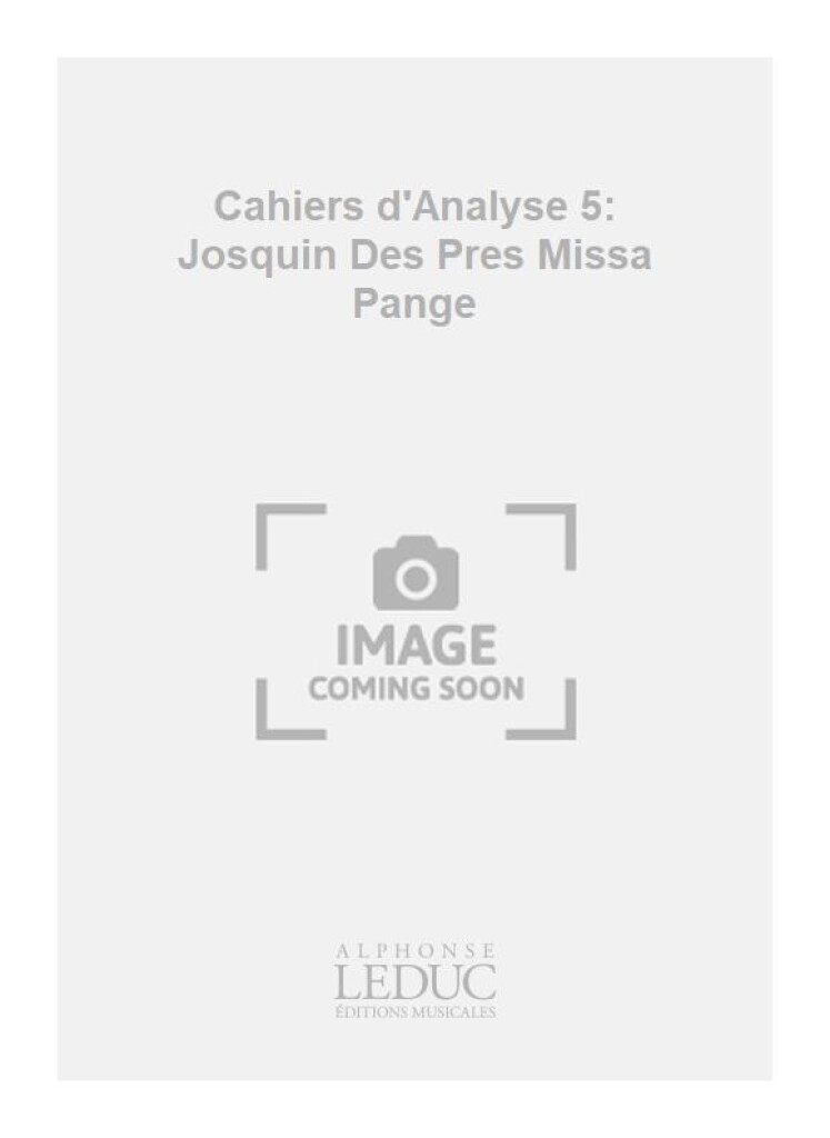 Cahier D'analyse Et De Formation Musicale Volume 5