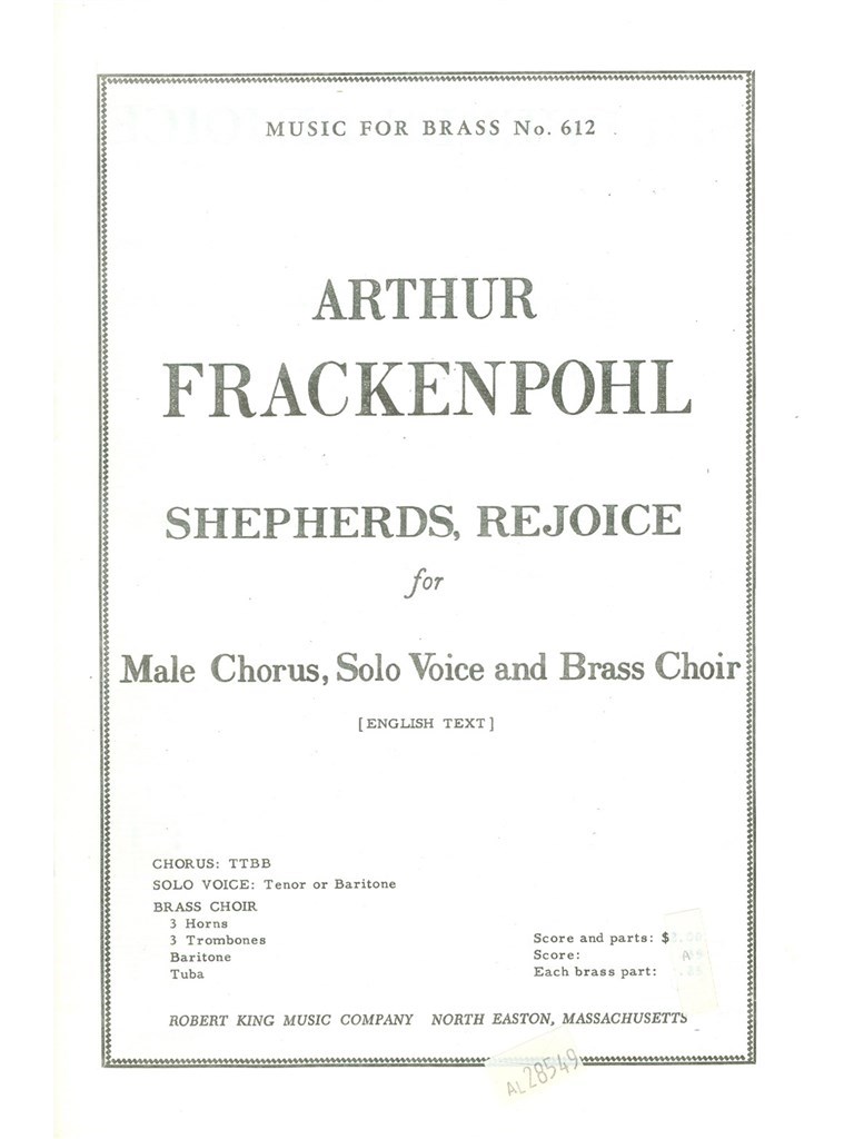Arthur R. Frackenpohl: Shepherds rejoice
