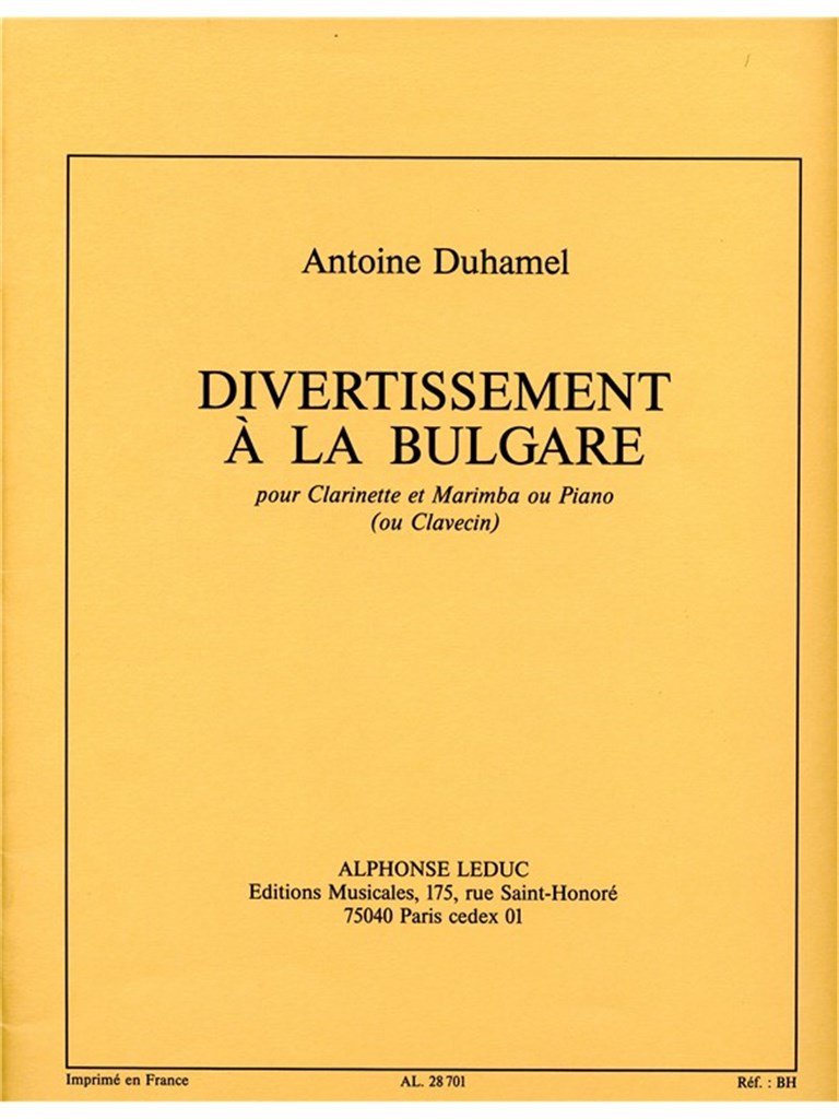 Antoine Duhamel: Divertissement a la Bulgare