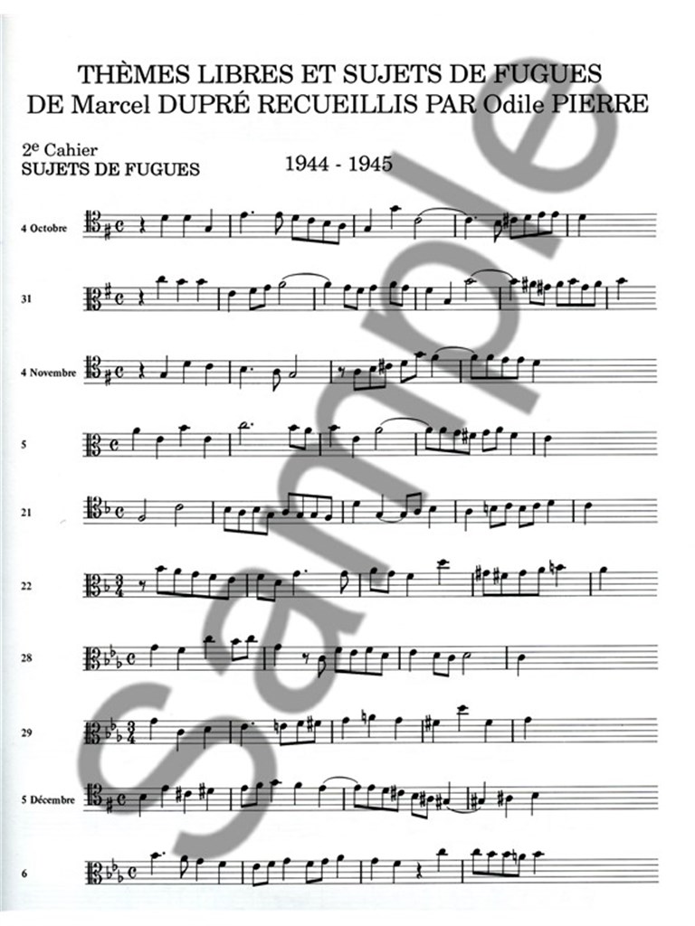 Thèmes Libres et Sujets de Fugues Vol.2