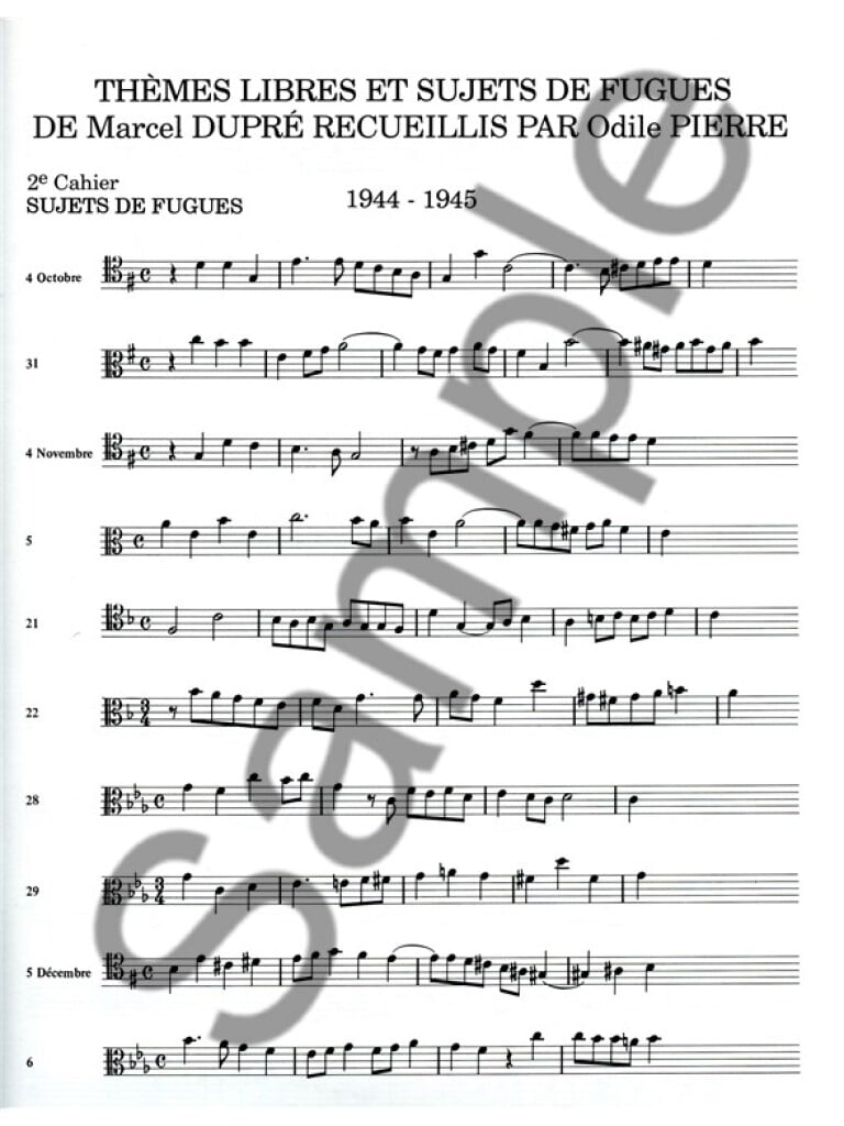 Thèmes Libres et Sujets de Fugues Vol.2