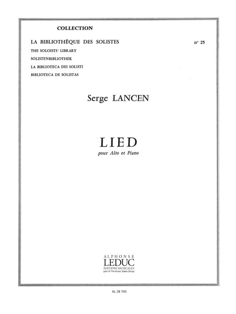 Lied Alto Et Piano - Lm025