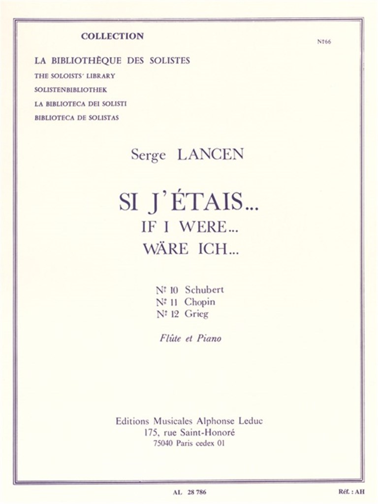 Si J'Etais -N010 Schubert/N011 Chopin-N012 Grieg