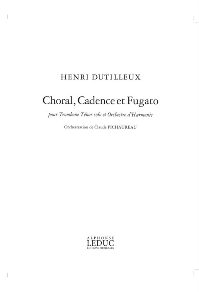 Choral, Cadence Et Fugato