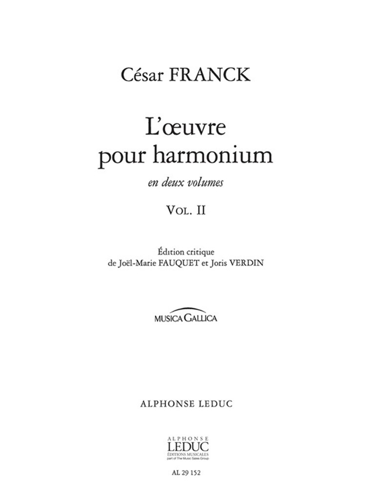 Cesar Franck: l'Oeuvre pour Harmonium Vol.2