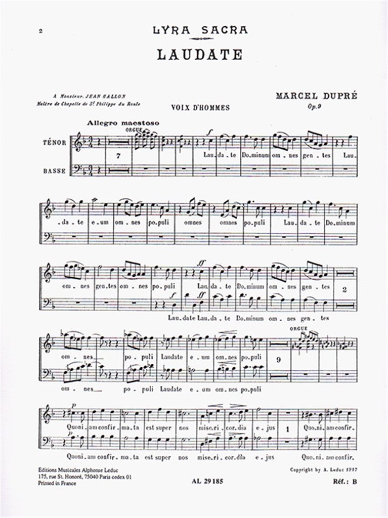 Laudate Dominum Op. 9 No.4 (TB)