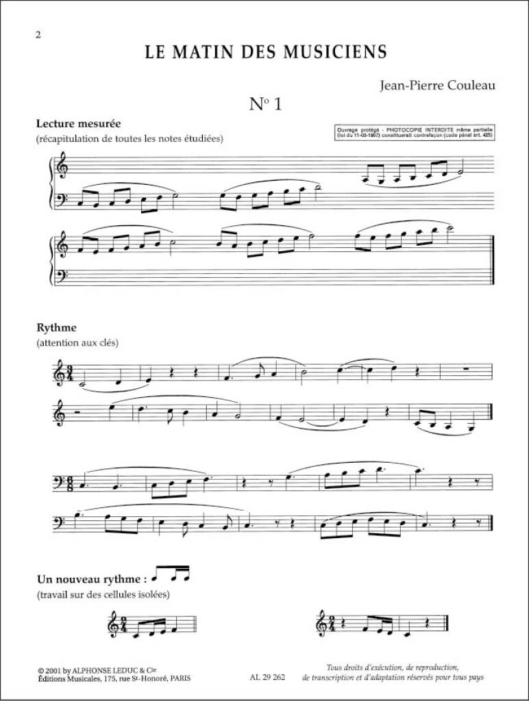 Le Matin des Musiciens - Preparatoire 1, Vol.A