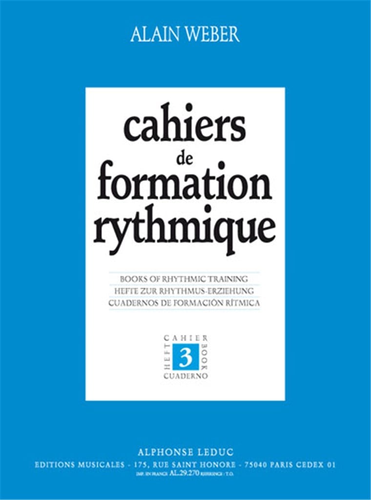 Alain Weber: Cahiers de Formation rythmique Vol.3