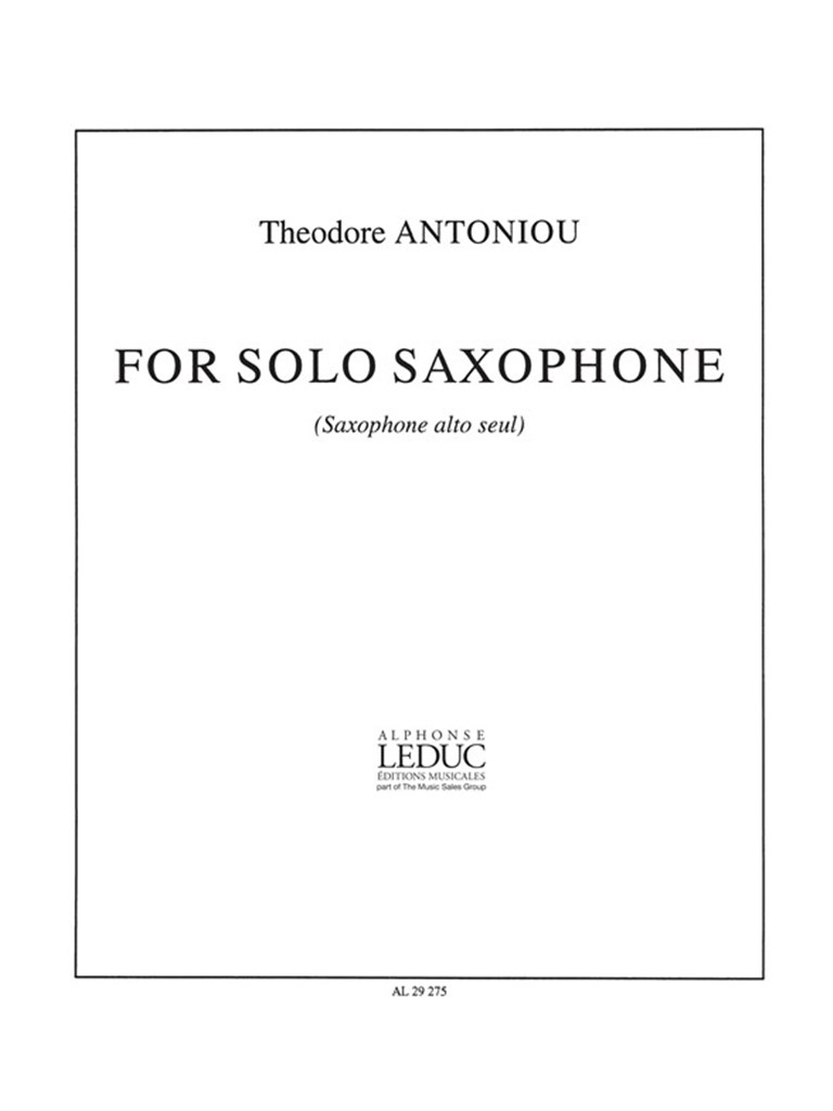 For Solo Saxophone
