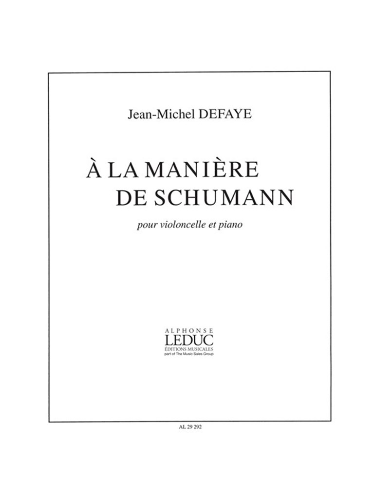 A La Maniere De Schumann
