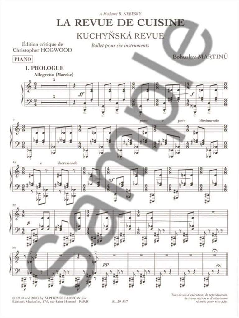 The Kitchen Revue, Ballet For 6 Instruments