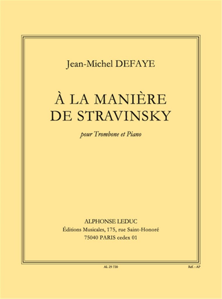 A La Maniere De Stravinsky
