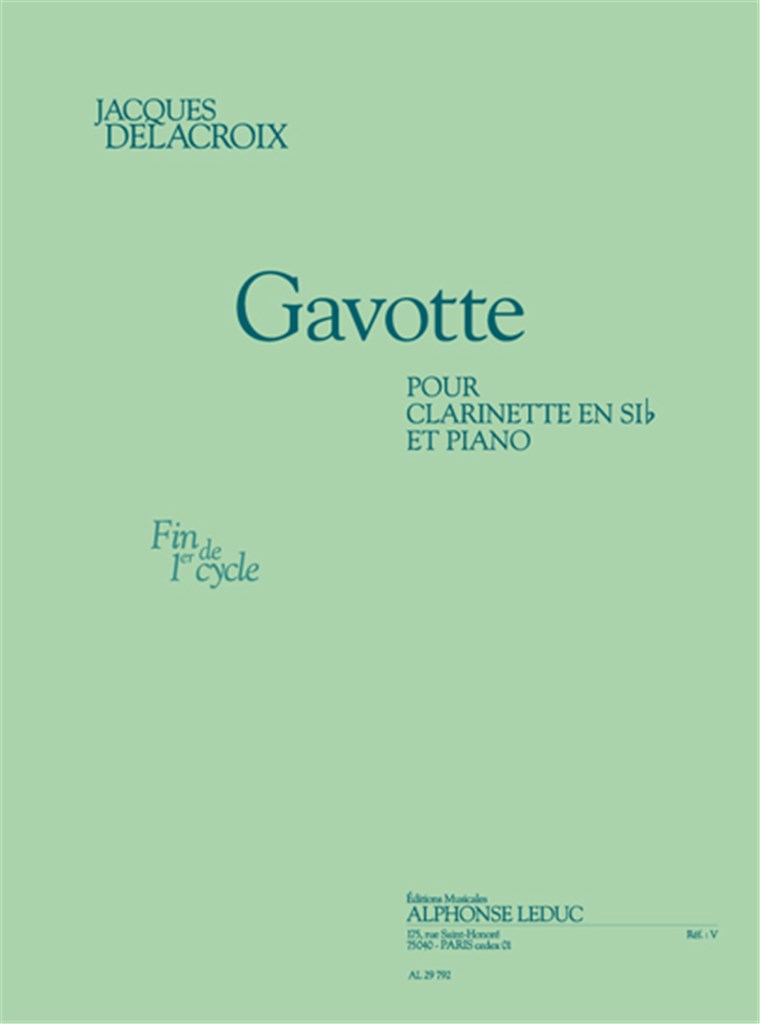 Gavotte pour clarinette si b et piano